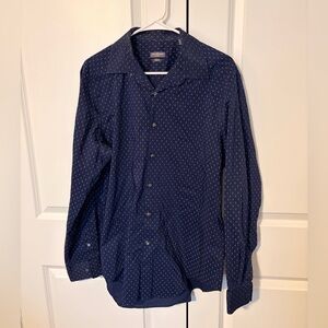Van Heusen Dark Blue Patterned Button Down Shirt